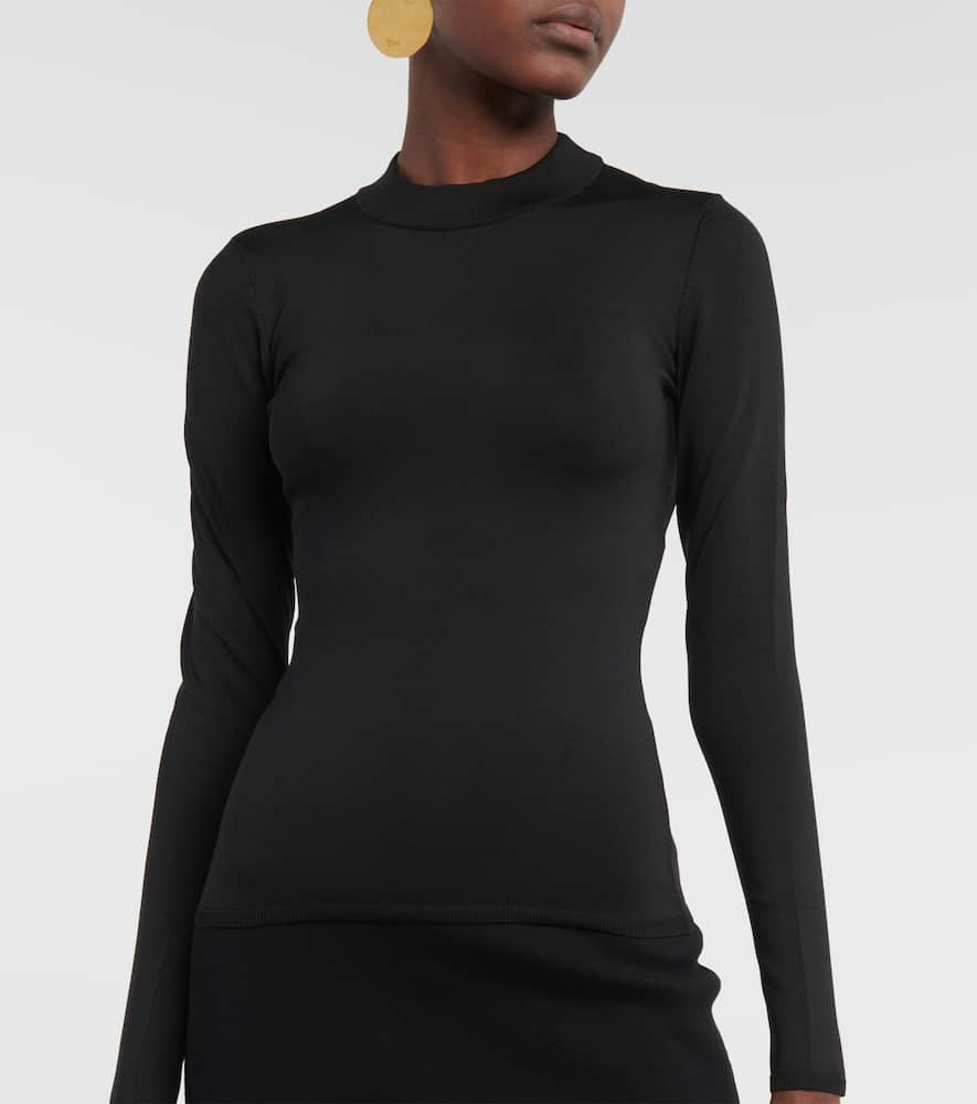 Shop Fforme Freya Knitted Silk-blend Shirt In Black