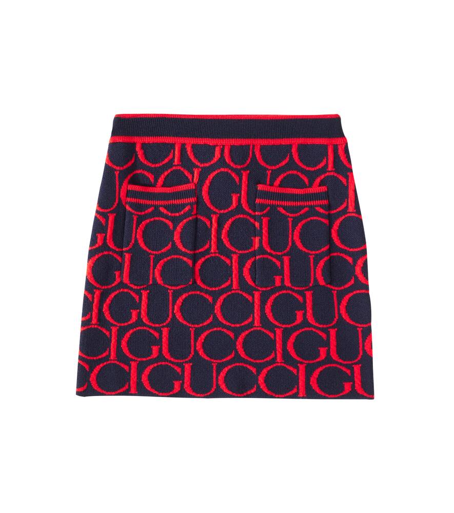 Gucci Kids Logo wool jacquard skirt
