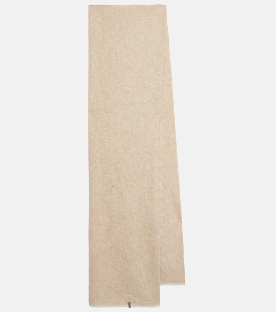 Cable-knit mohair scarf