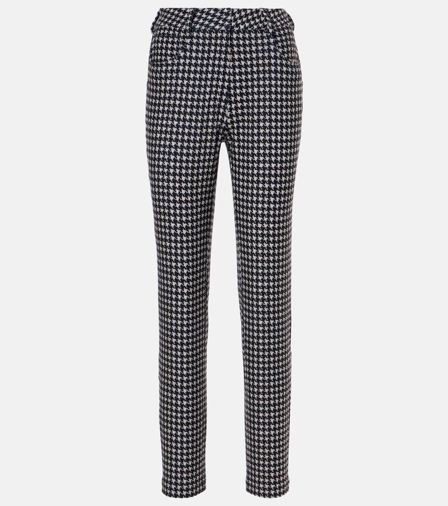 Norma Kamali Houndstooth high-rise slim pants