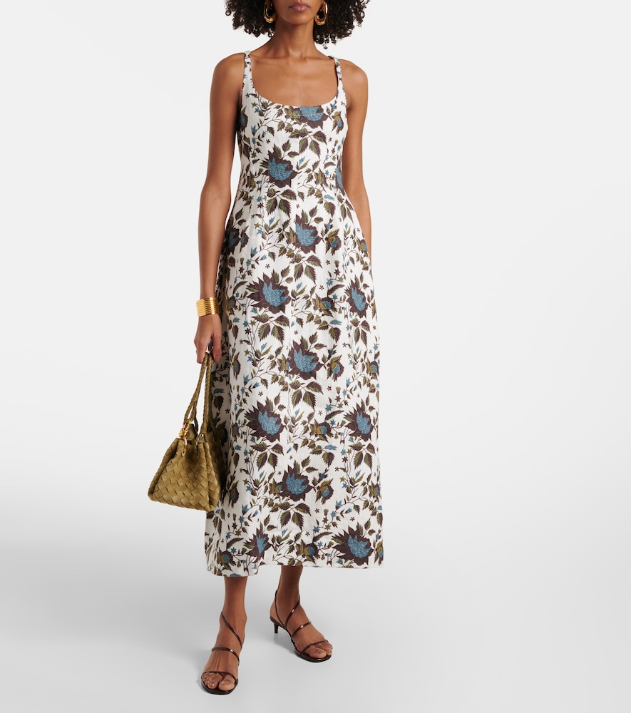  Faithfull Faithfull Bedrucktes Maxikleid Aus Leinen 
