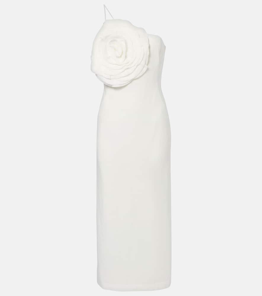 Blumarine Floral Embroidered Midi Dress In White
