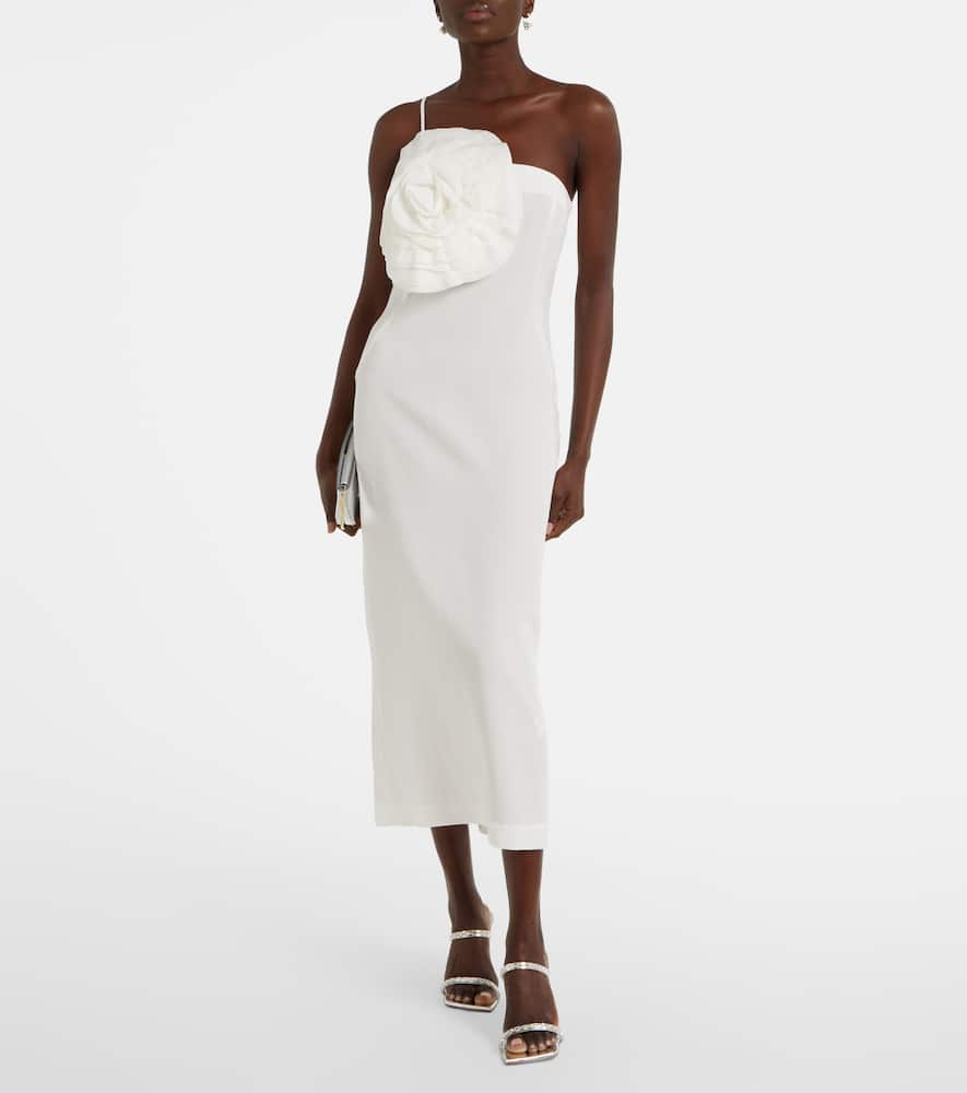 Blumarine Floral Embroidered Midi Dress In White