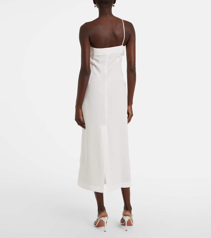 Blumarine Floral Embroidered Midi Dress In White