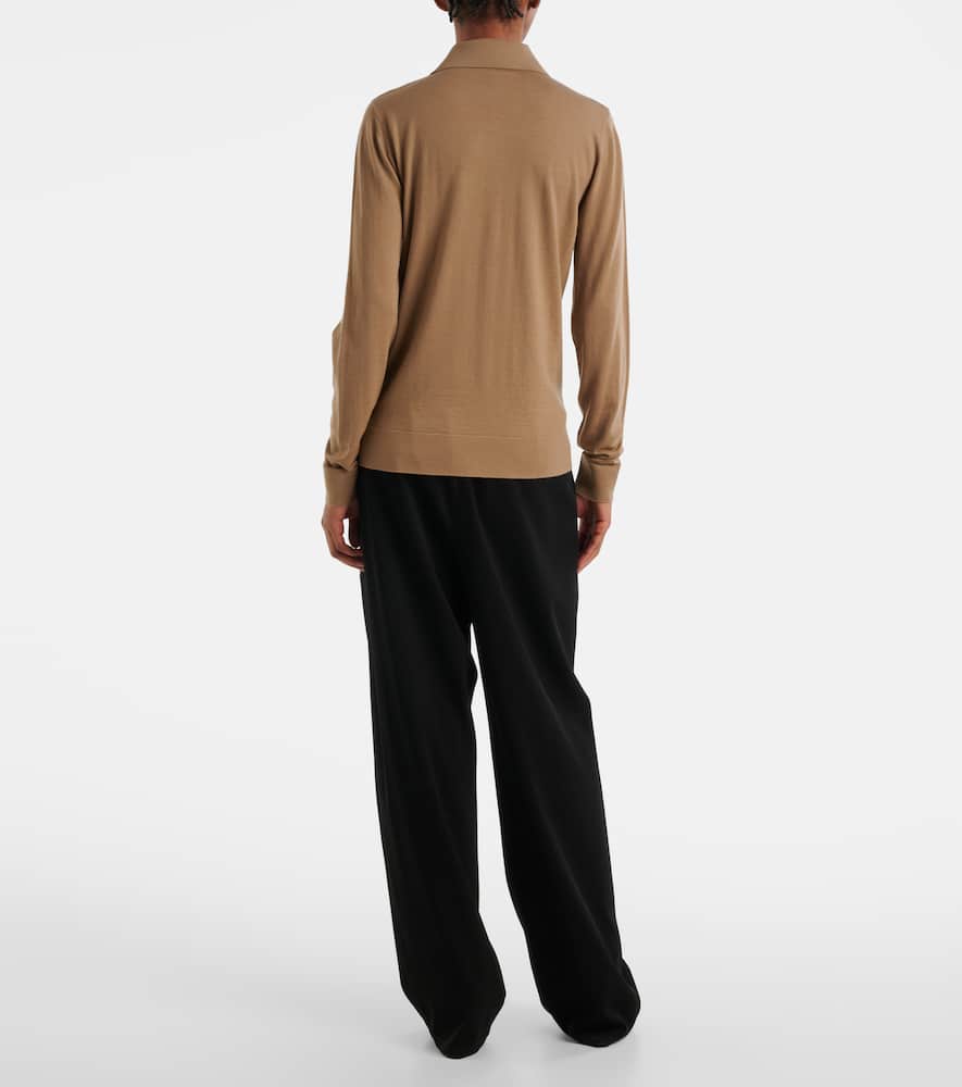 THE ROW IPANELLI WOOL JERSEY POLO SWEATER
