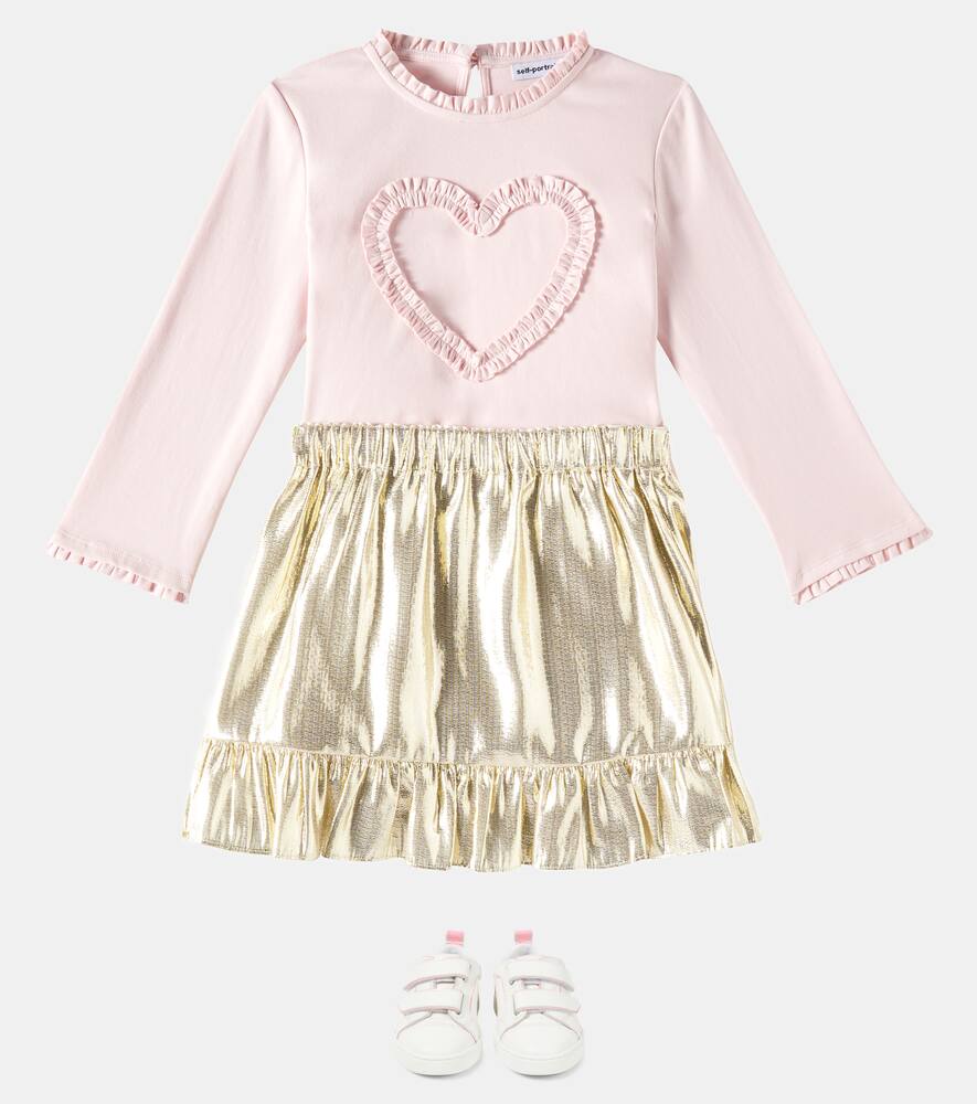 Self-portrait Fringed Lamé Skirt In Gold