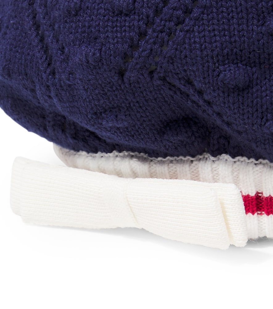 SELF-PORTRAIT KNITTED COTTON-BLEND BERET