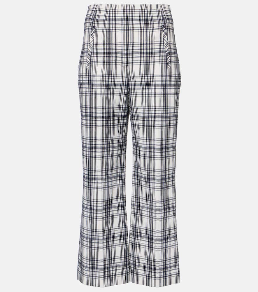 Dova plaid cotton-blend wide-leg pants