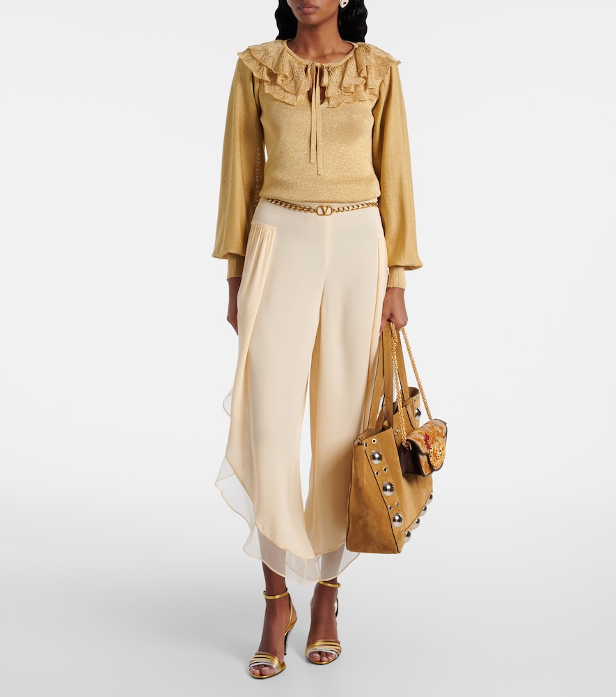 Valentino Ruffled lamé sweater