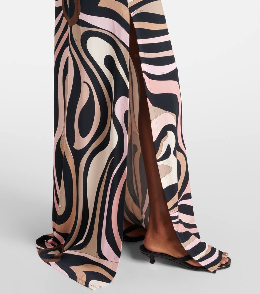 Pucci Multicolor Marble Dress In Brown