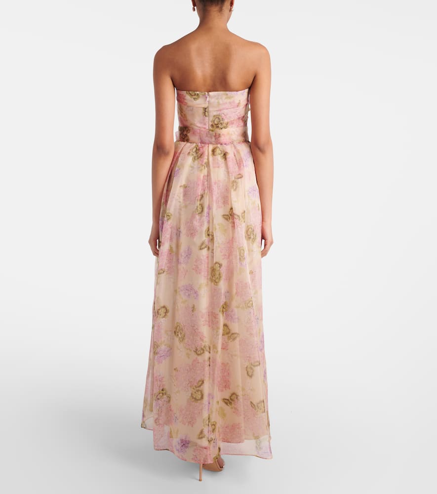 Max Mara Fancy Organza Bustier Dress In Multicoloured