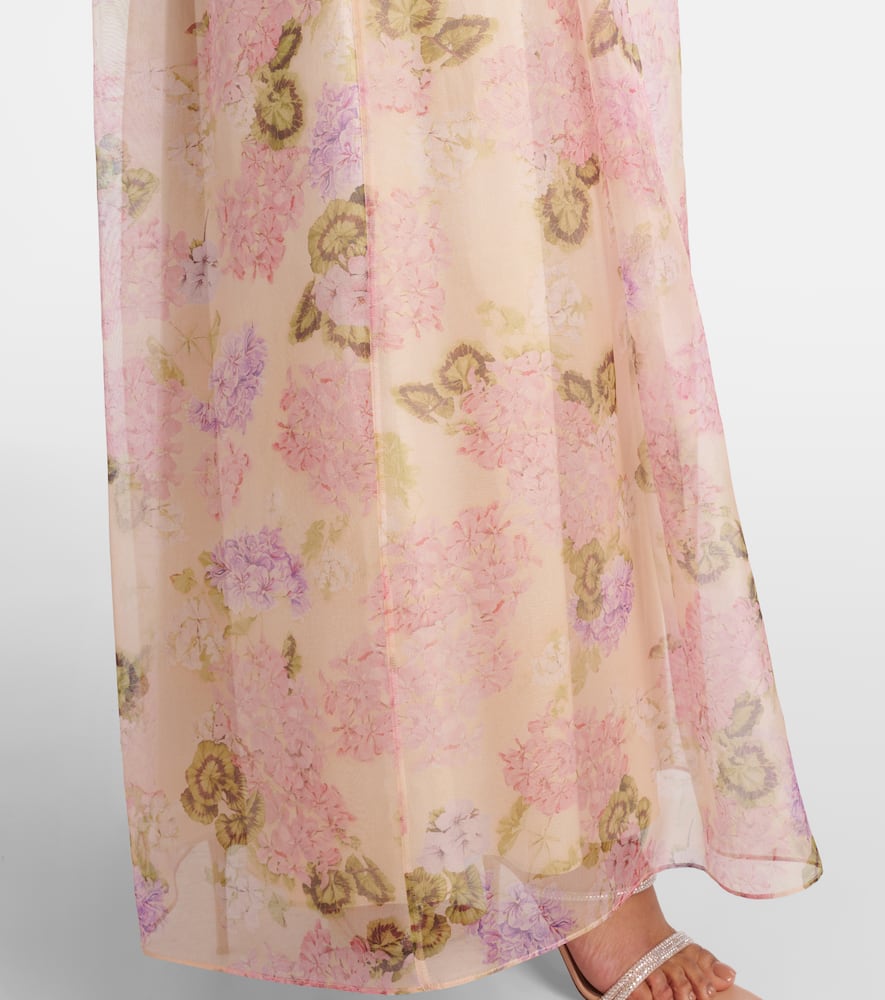 Max Mara Fancy Organza Bustier Dress In Multicoloured