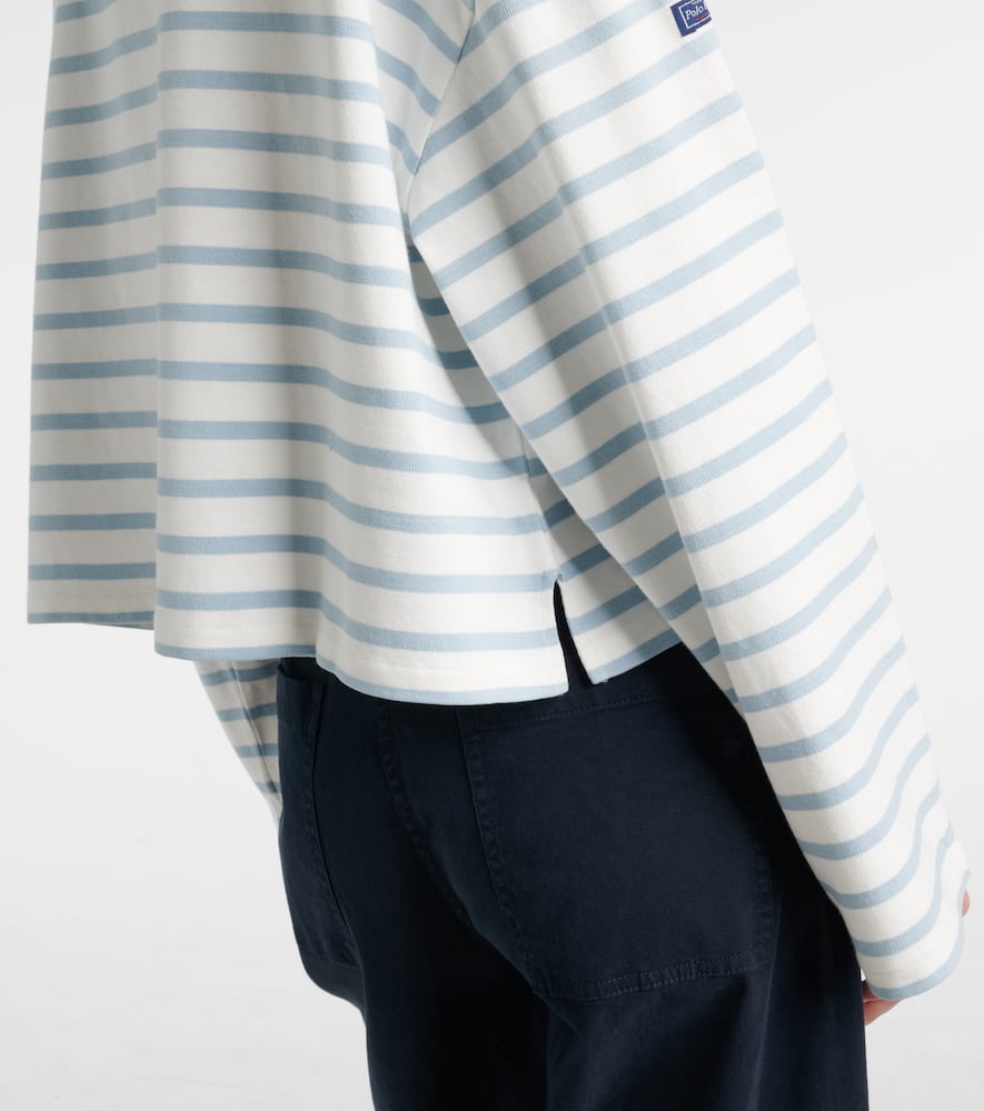 Polo Ralph Lauren Striped Cotton Jersey T-shirt In Blue