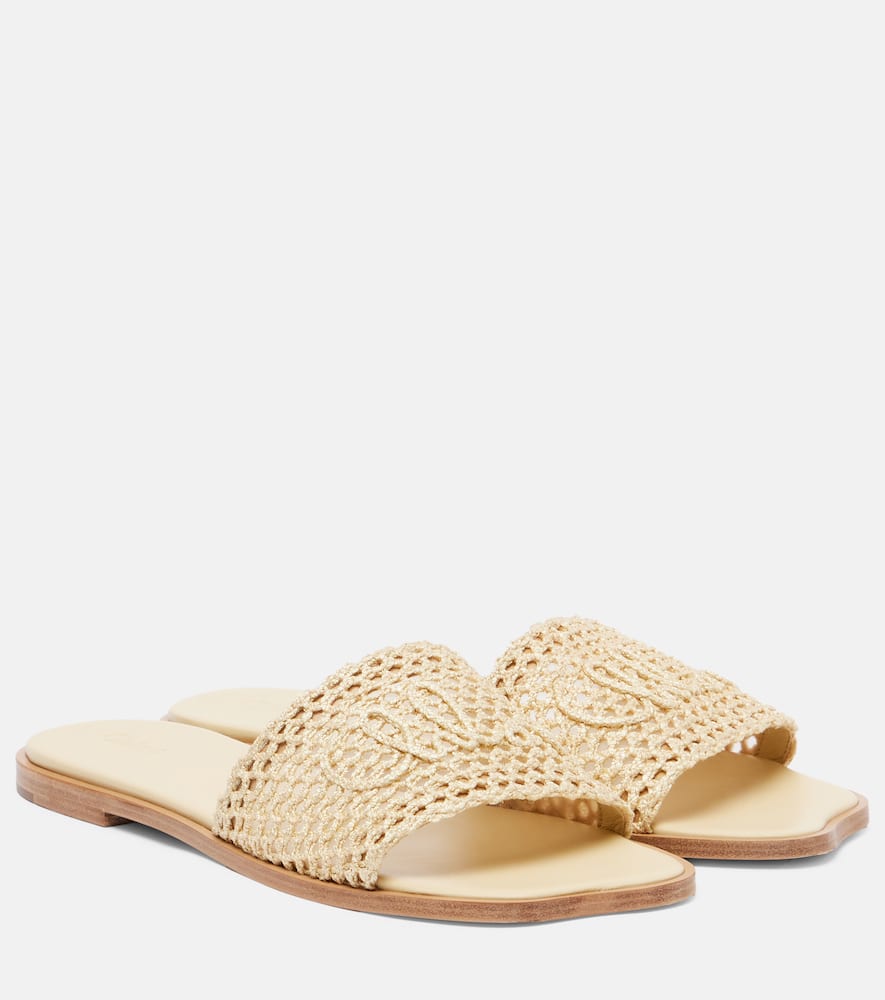 Chloé Soleil logo embroidered slides