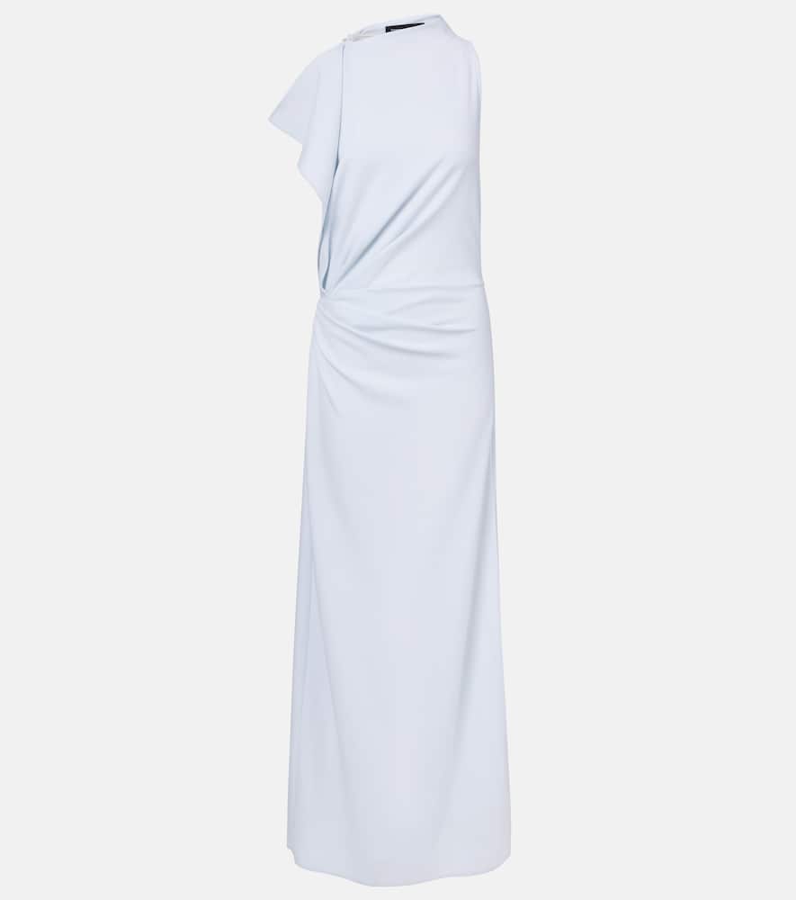 Proenza Schouler Devyn Draped Matte Double Crepe Dress In Blue