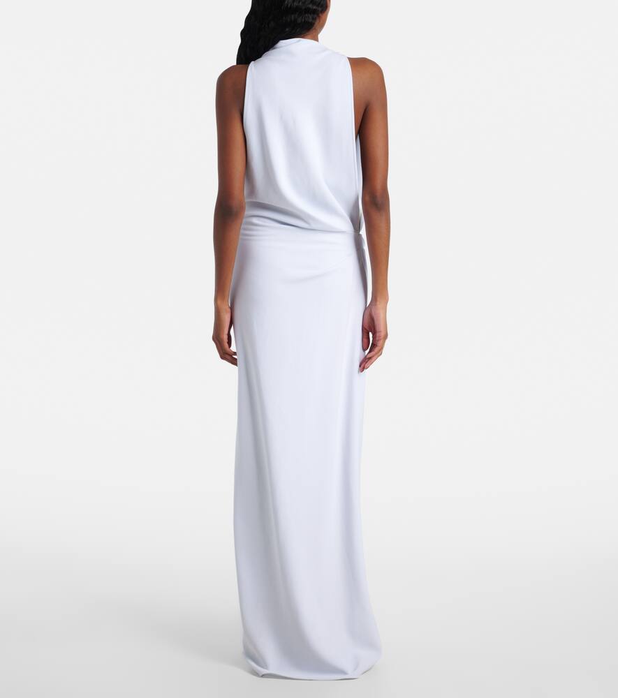 Proenza Schouler Devyn Draped Matte Double Crepe Dress In Blue