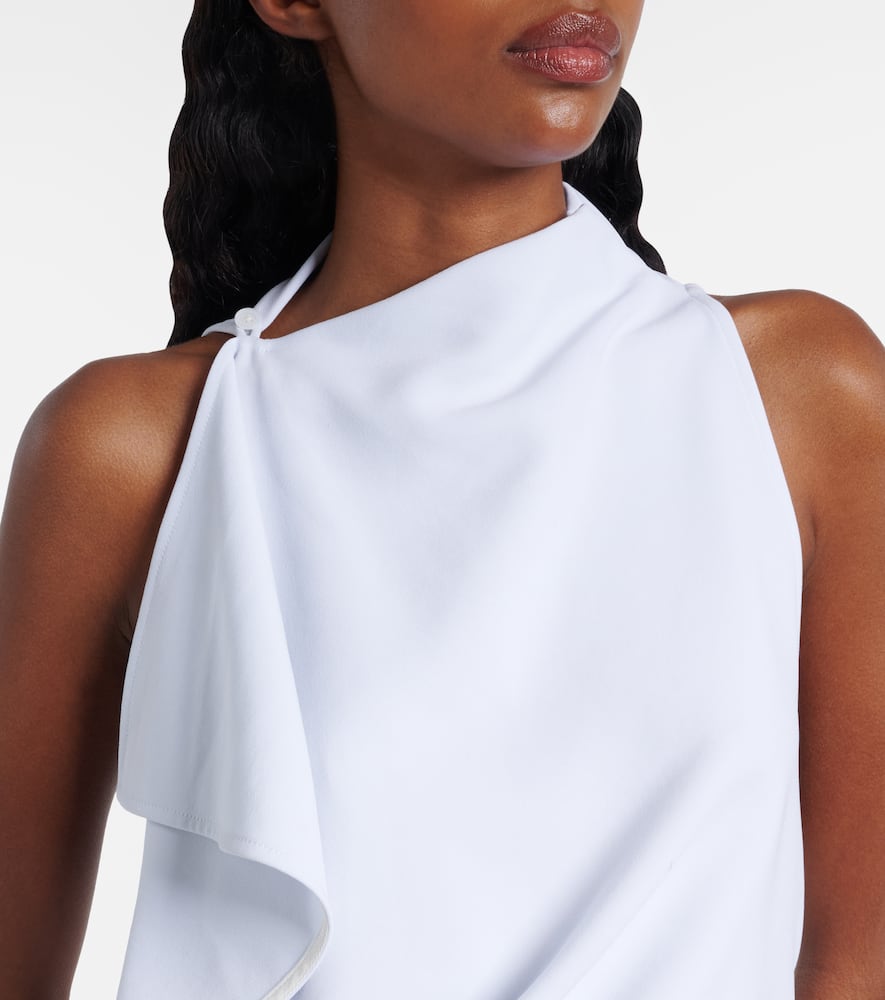 Proenza Schouler Devyn Draped Matte Double Crepe Dress In Blue