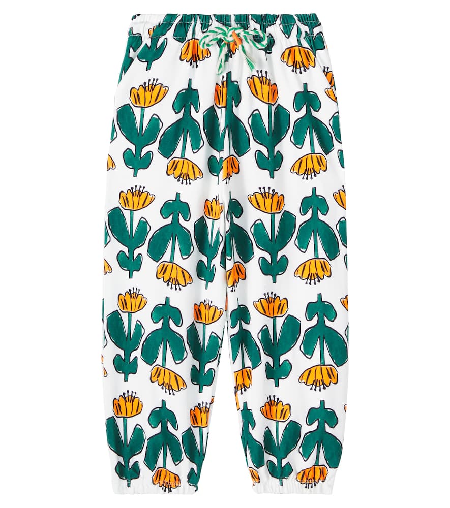 Fabula Fábula Tullis Floral Cotton-blend Sweatpants In White