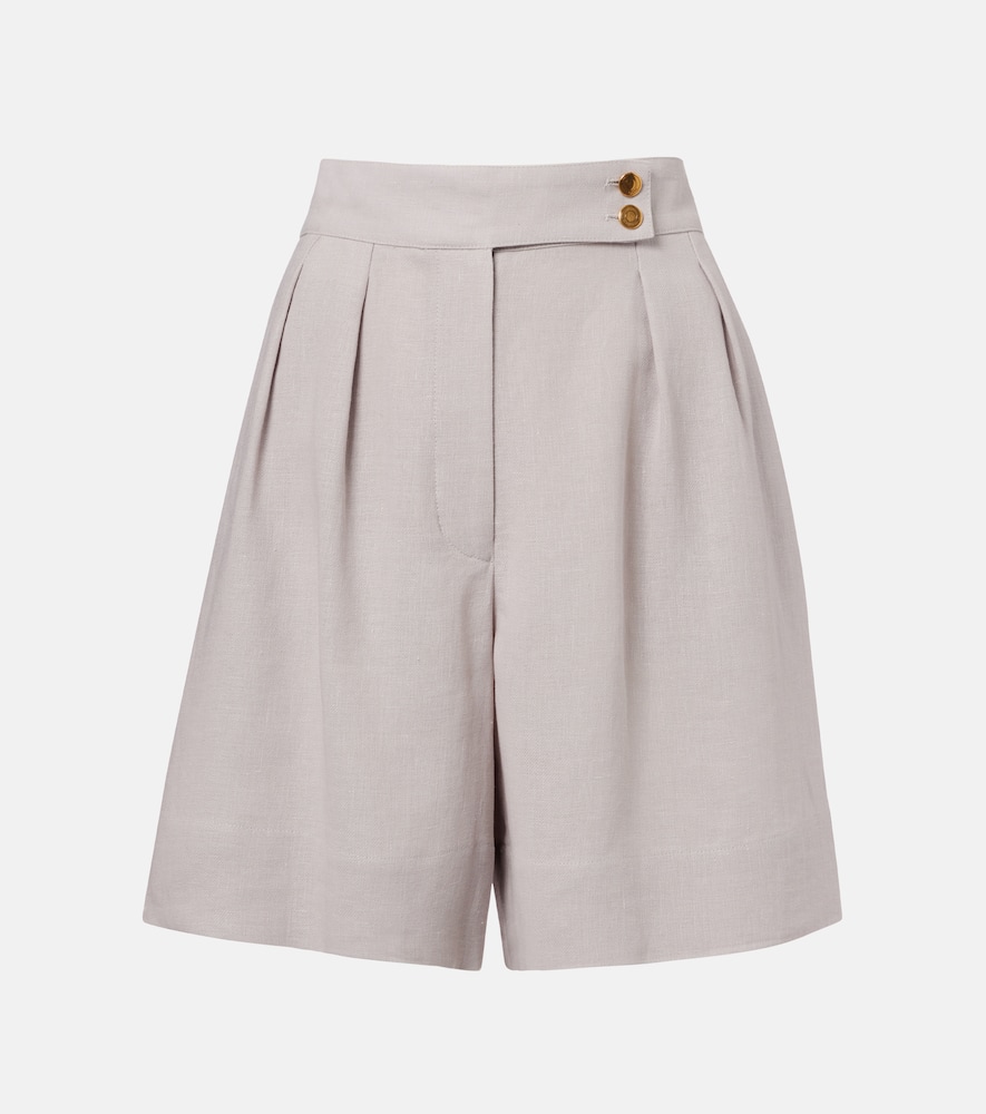 Dorin linen crêpe Bermuda shorts