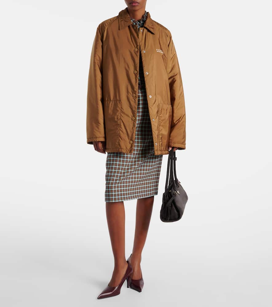 Prada Lightweight Re-nylon Blouson Jacket In Brown