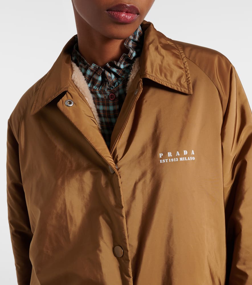 Prada Lightweight Re-nylon Blouson Jacket In Brown