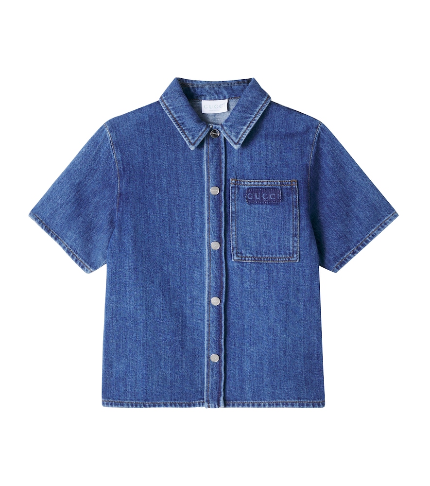 Gucci Kids Logo denim shirt　グッチ キッズ ロゴ デニムシャツ Gucci