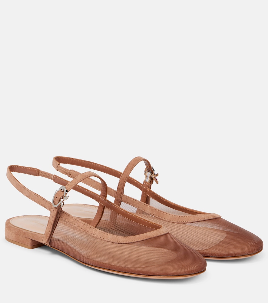 Gianvito Rossi Organza slingback flats