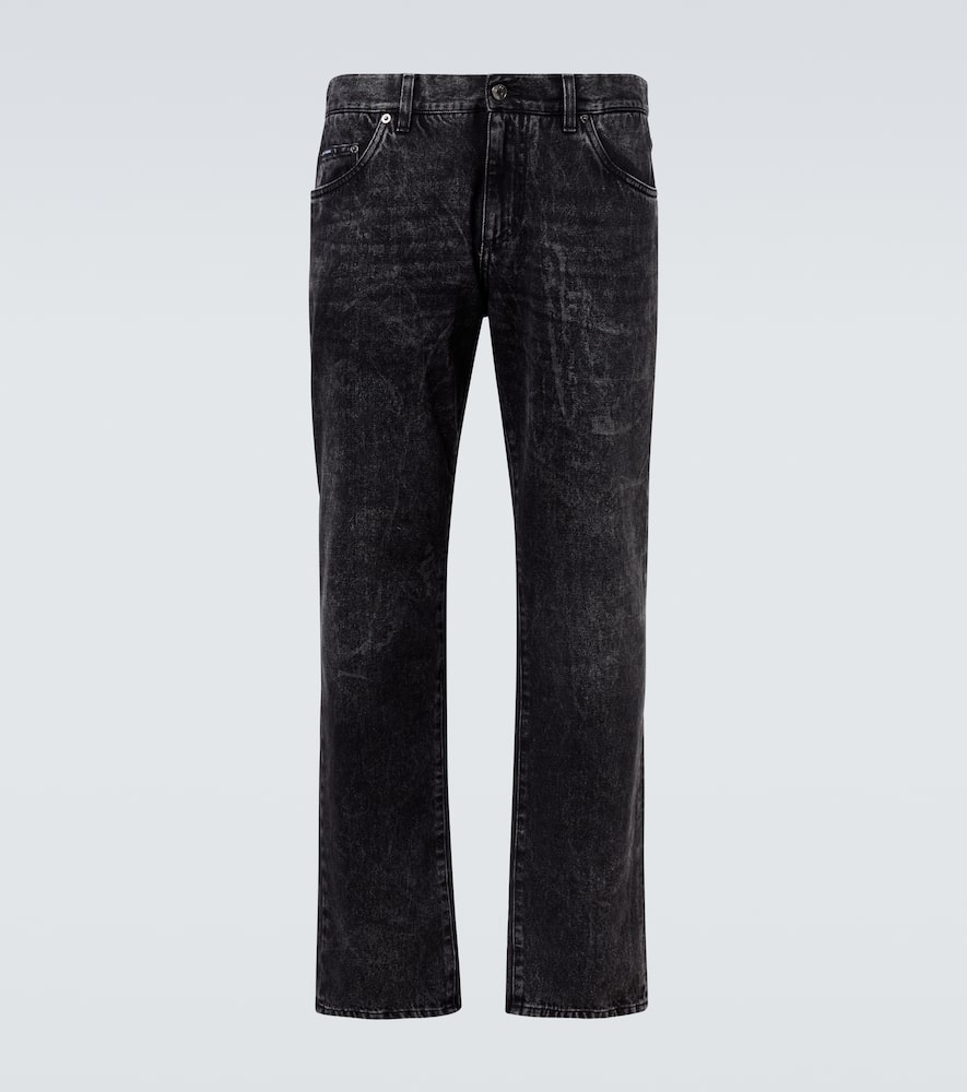 Dolce & Gabbana Mid-rise Straight Jeans In Black