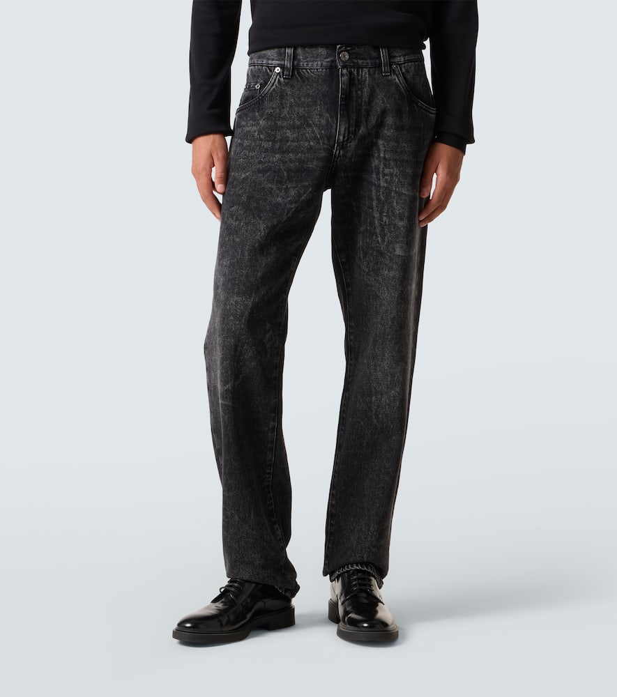 Dolce & Gabbana Mid-rise Straight Jeans In Black