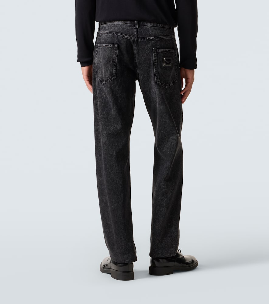 Dolce & Gabbana Mid-rise Straight Jeans In Black