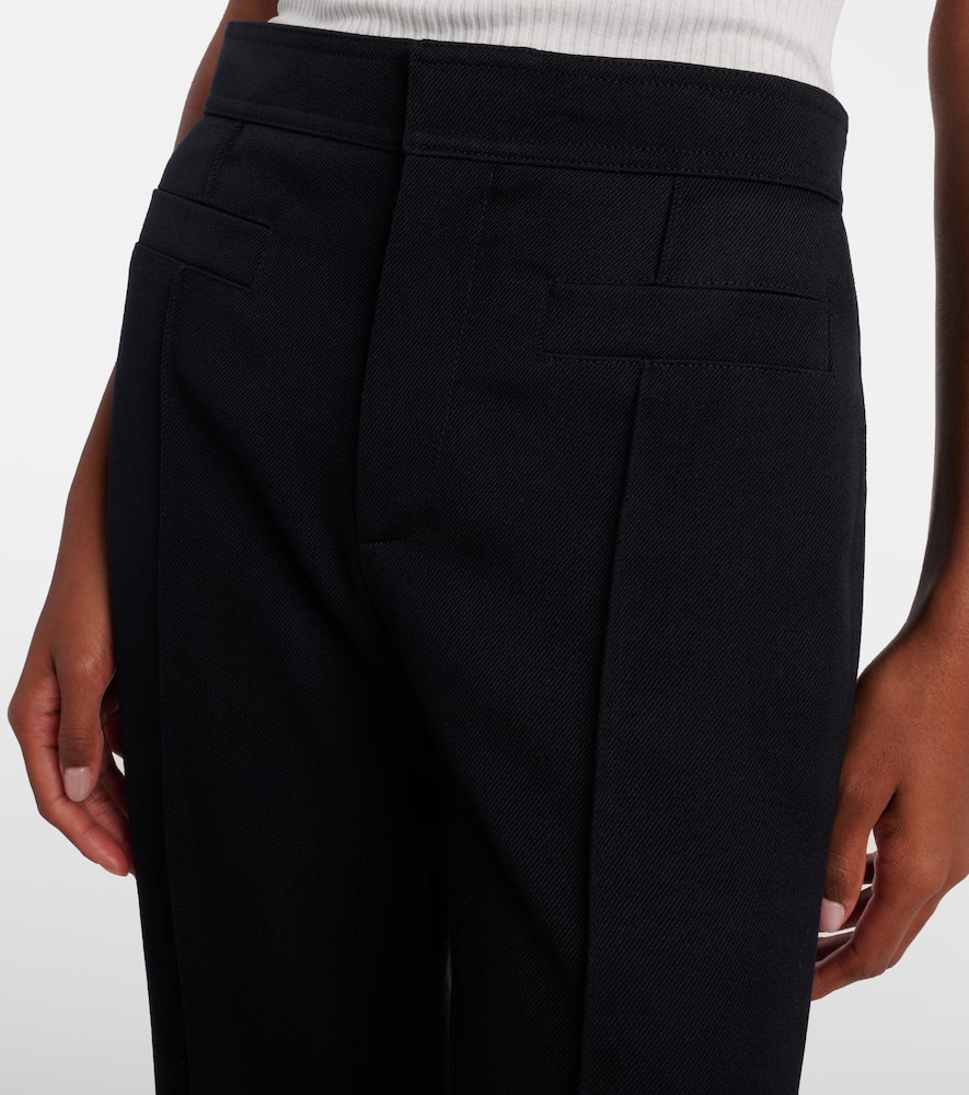 Chloé Virgin Wool Gabardine Flared Pants In Blue