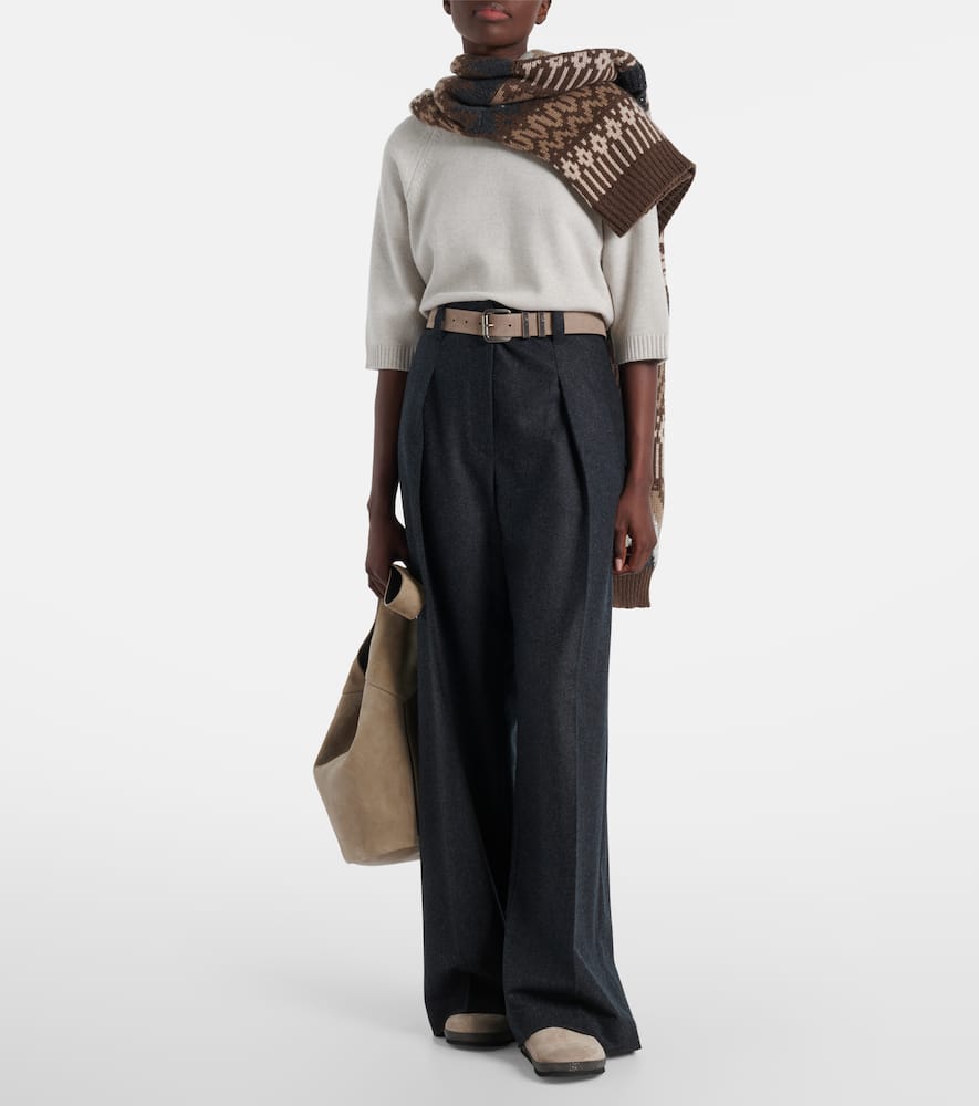 Brunello Cucinelli Monili Cashmere Sweater In Neutral