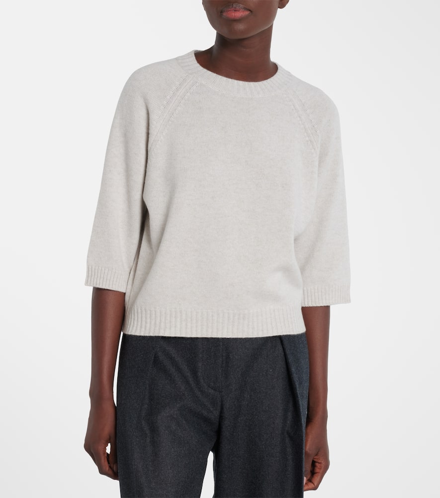 Brunello Cucinelli Monili Cashmere Sweater In Neutral