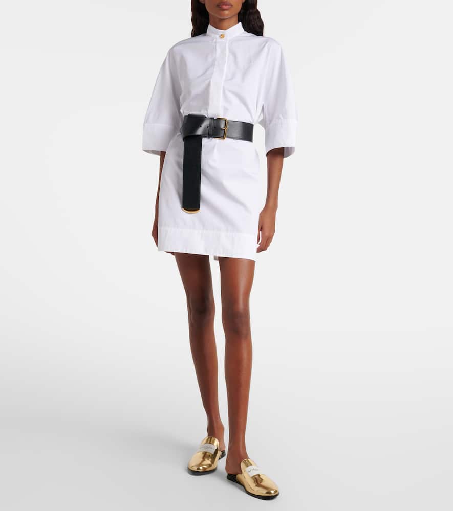 Givenchy Label Flat Mules In Mirror Effect Leather In Gold