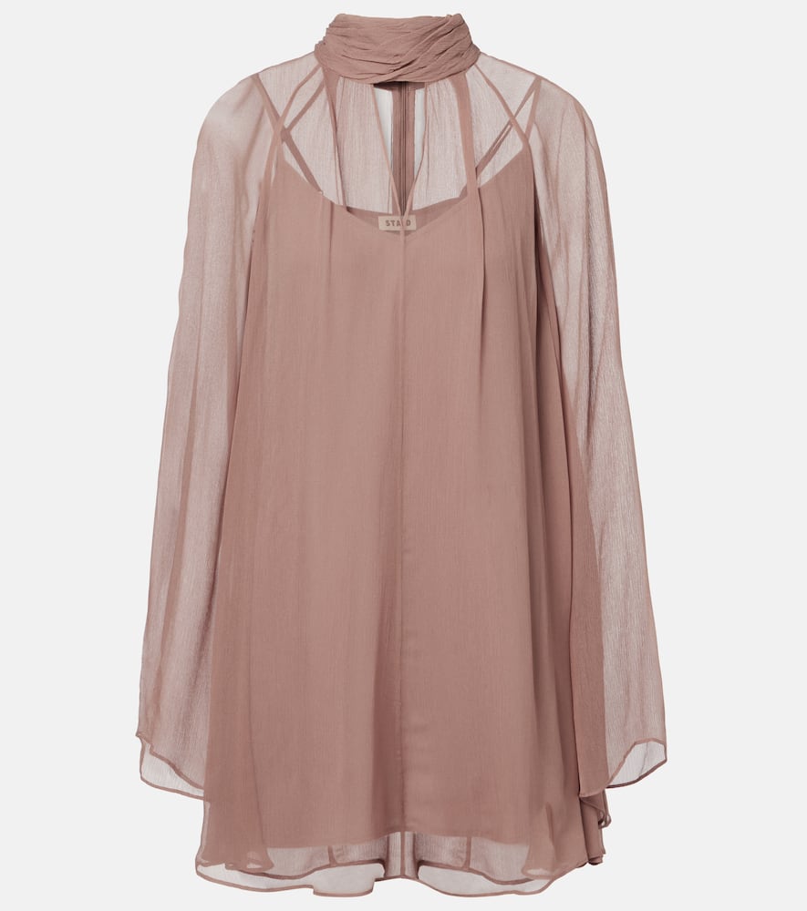 Staud Esther Mini Dress In Taupe In Sand