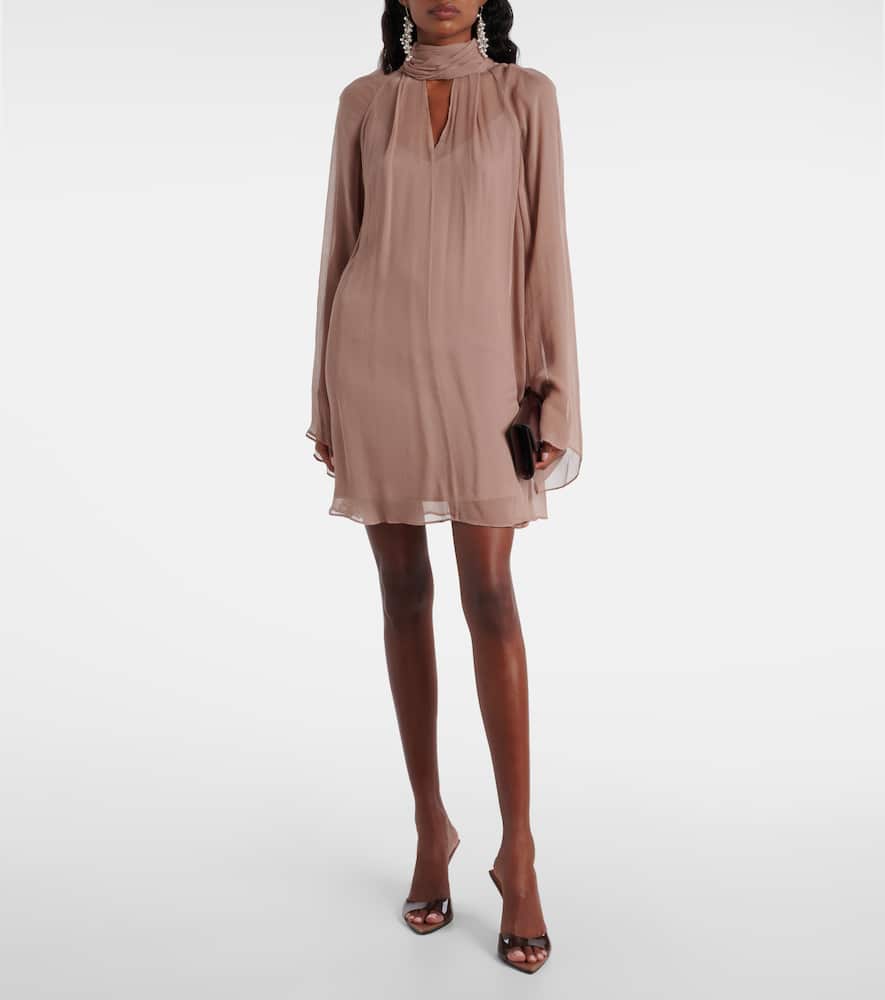 Staud Esther Mini Dress In Taupe In Sand