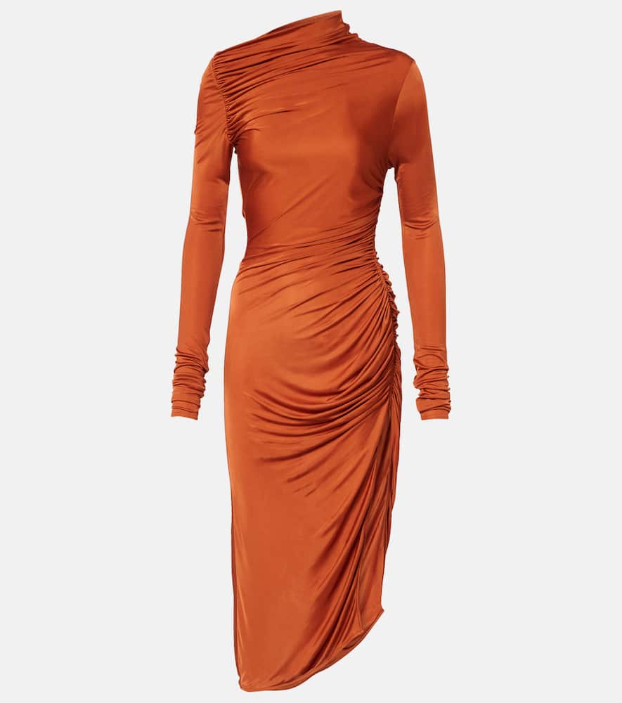 Rick Owens Midikleid Svita Aus Satin-jersey In Multi