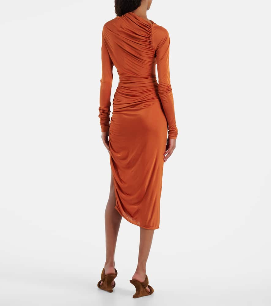 Rick Owens Midikleid Svita Aus Satin-jersey In Multi