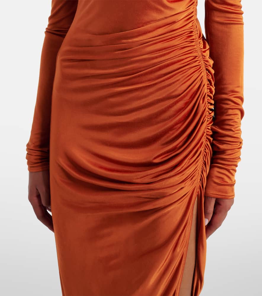 Rick Owens Midikleid Svita Aus Satin-jersey In Multi