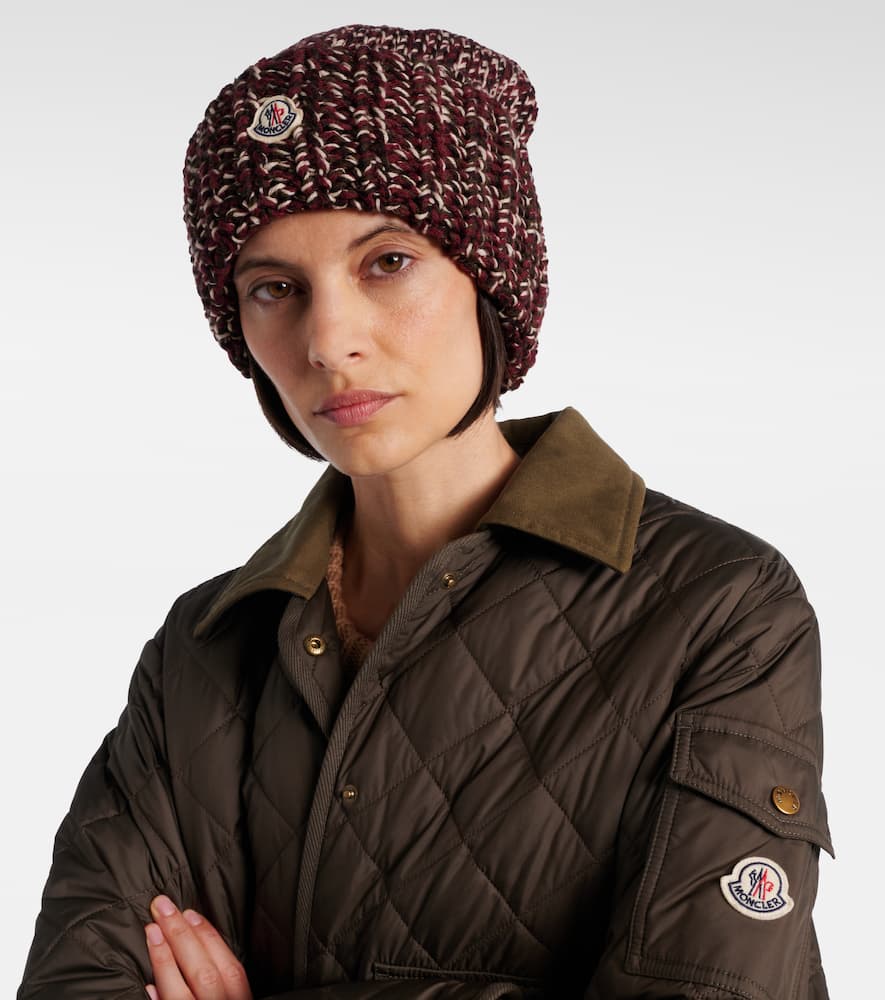 Moncler Mouliné Wool-blend Beanie In Multi