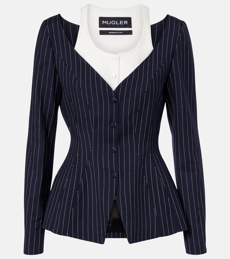 Mugler Re/edit Les Salades Wool Jacket In Blue