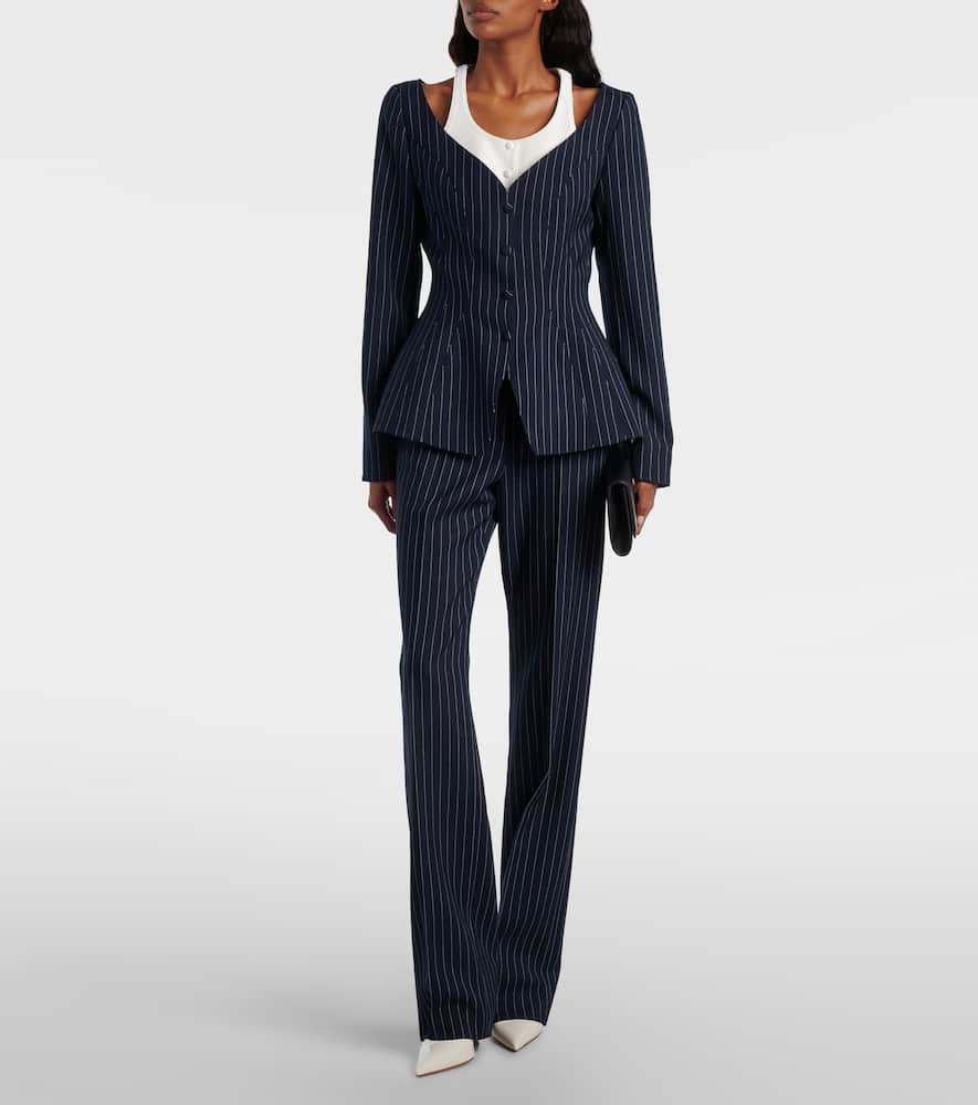 Mugler Re/edit Les Salades Wool Jacket In Blue