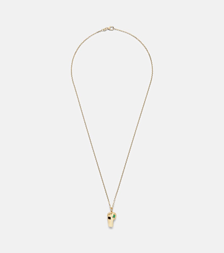 Anita Ko 18kt Gold Pendant Necklace With Emeralds In Gold