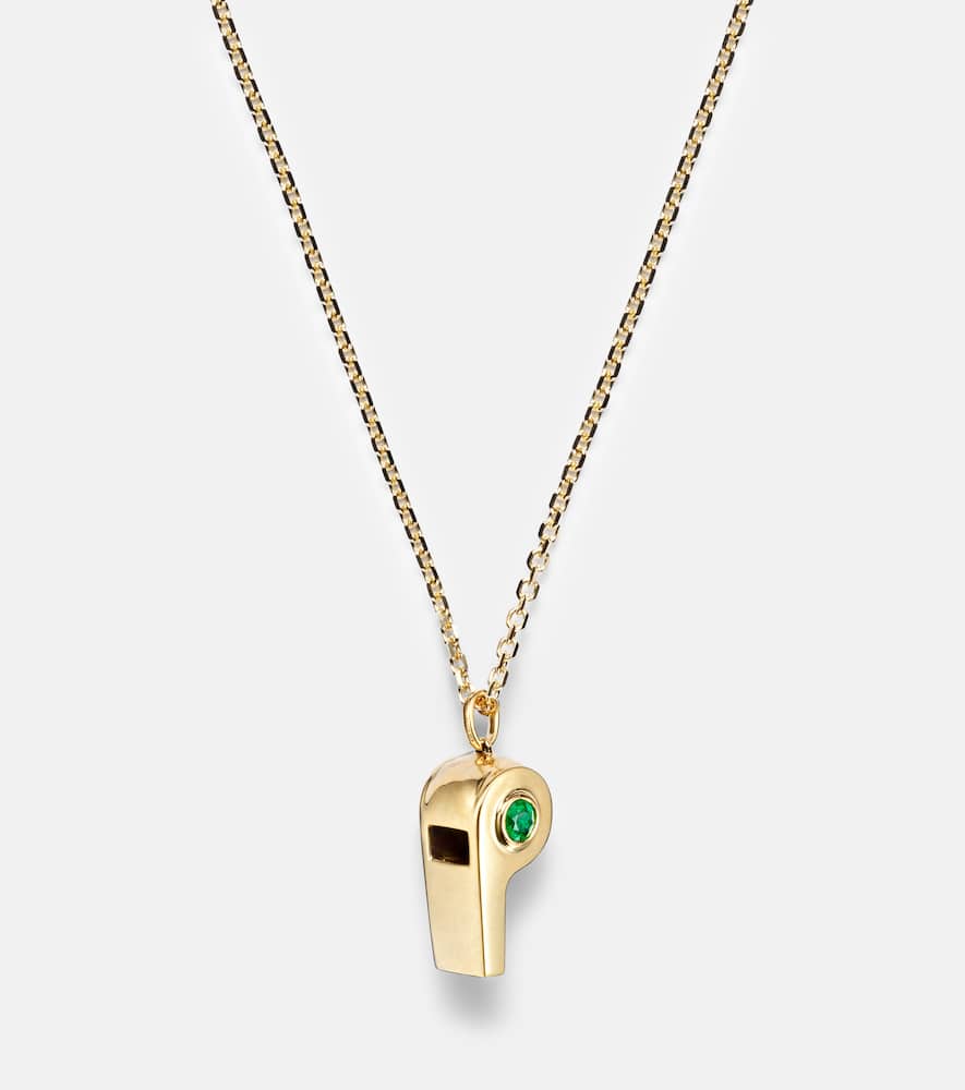 Anita Ko 18kt Gold Pendant Necklace With Emeralds In Gold