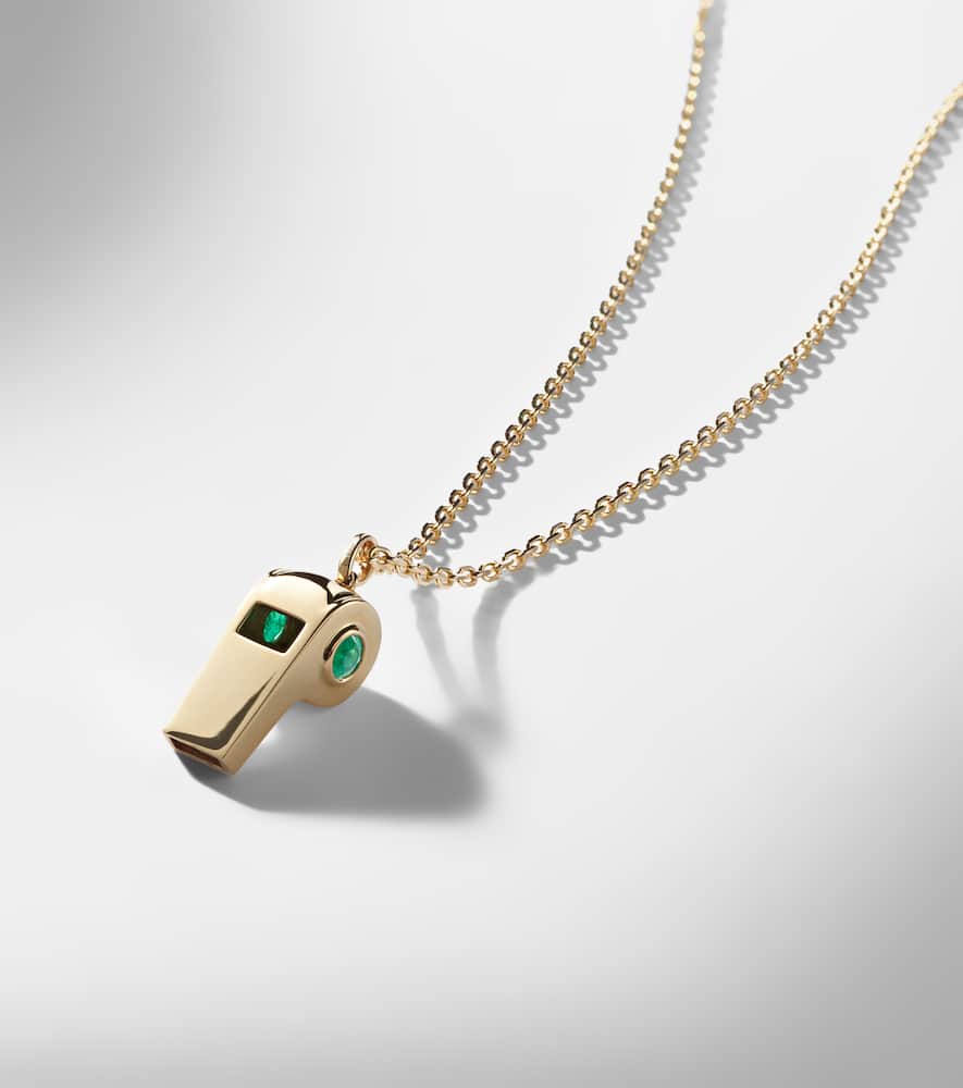 Anita Ko 18kt Gold Pendant Necklace With Emeralds In Gold