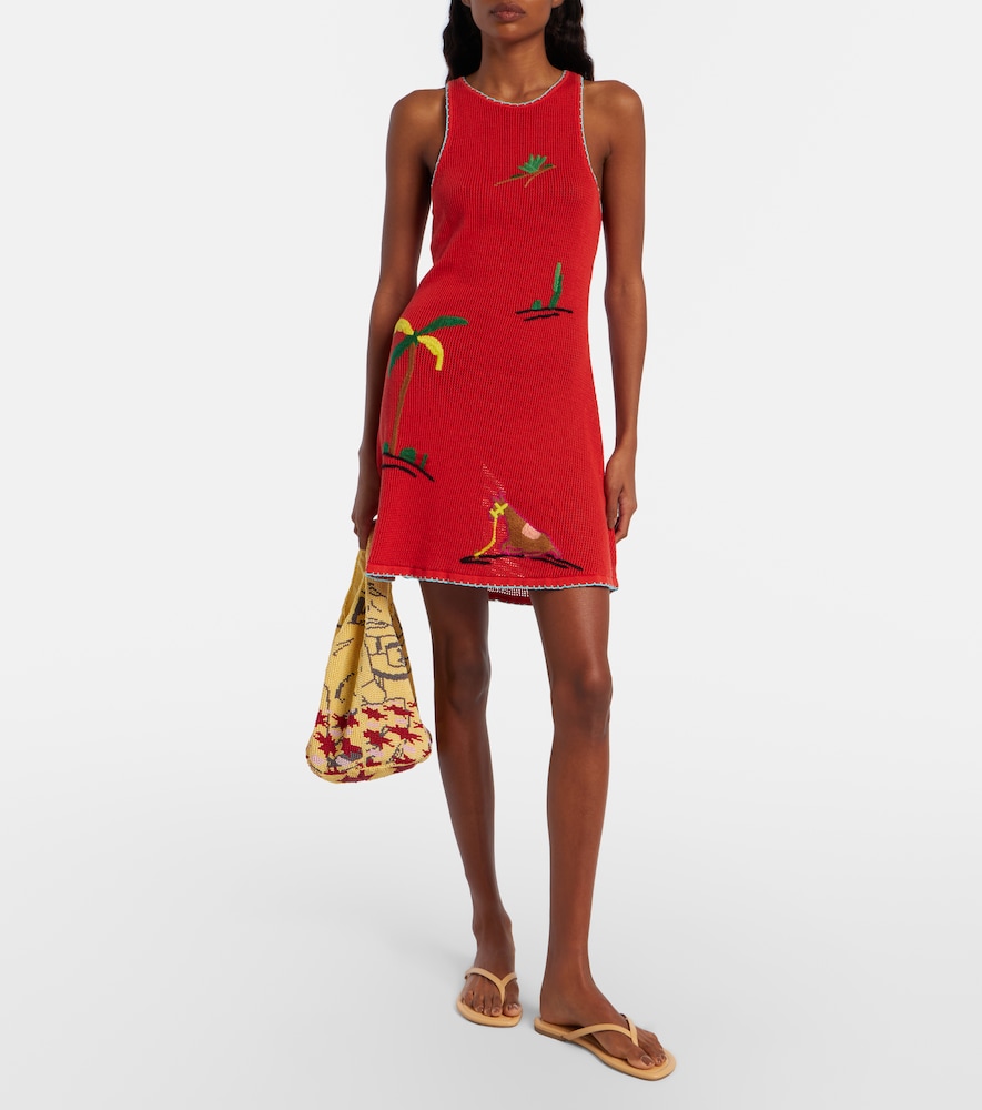 Staud Marea embroidered cotton minidress
