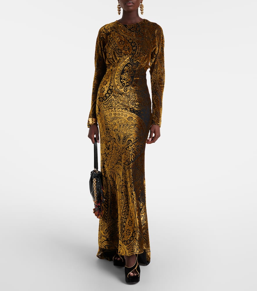 Etro 90 Asymmetrical Velvet Platform Sandals In Multi