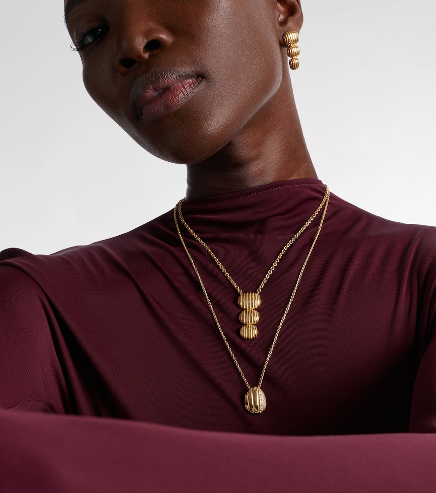 Pamela Zamore Isla Triple Oval 18kt gold pendant necklace