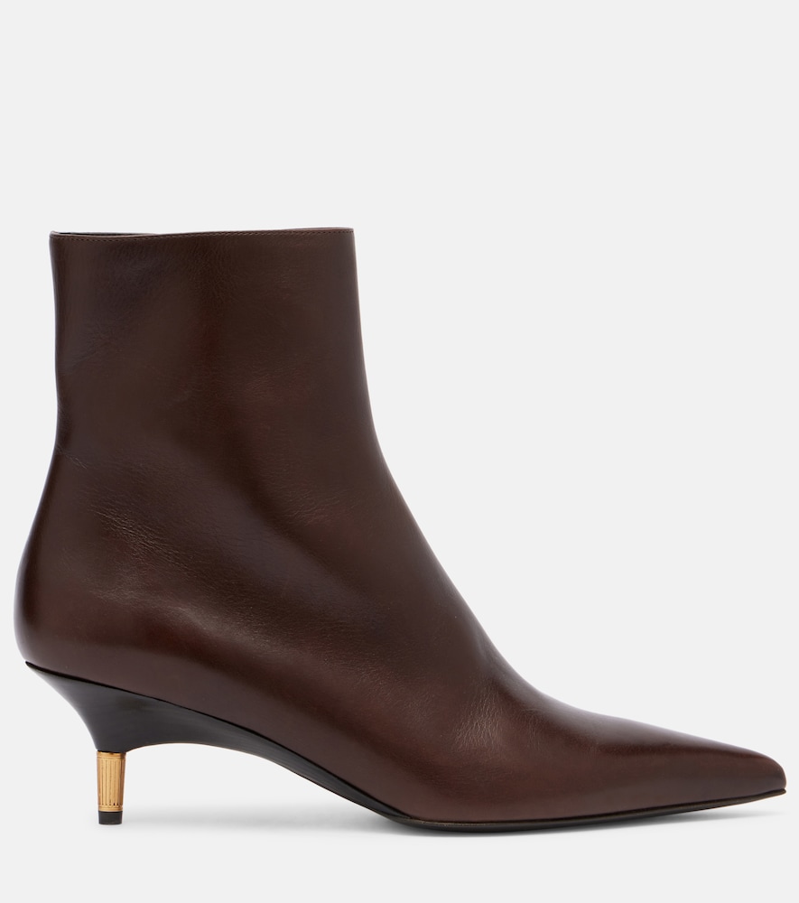 Khaite Khaite Bella 55 Leather Ankle Boots 