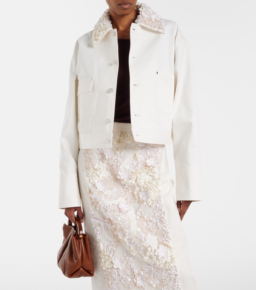 Plan C Sequined cotton drill jacket